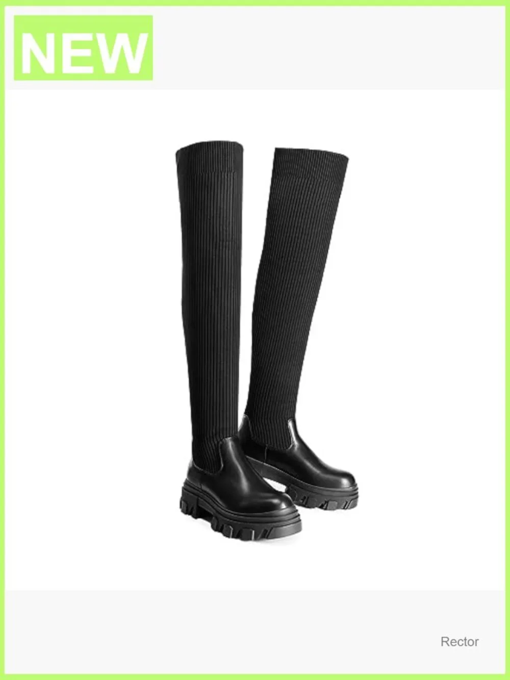 Over the Knee Platform Boots with Lug Sole